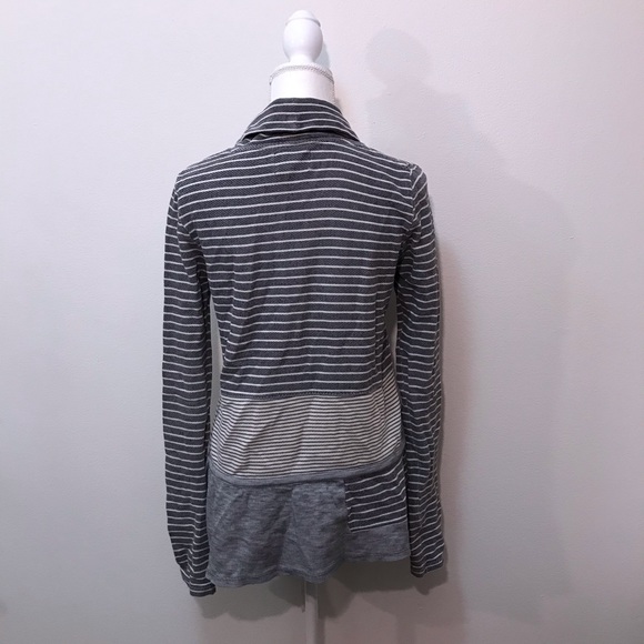 Anthropologie Saturday Sunday Striped Sweater Sweatshirt Drawstring Medium - Picture 5 of 9